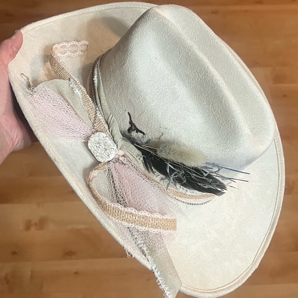 Host Pick by @kateomarie Handcrafted Custom Cowgirl Faux Suede Gray Hat - Picture 2 of 16